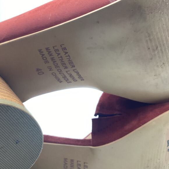 Anthropologie Silent D Novaltee D’Orsay Oval Heel Rust Suede Pumps 40 9 - Picture 7 of 10